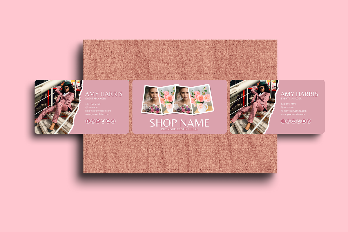 Blush Pink Business Card, a Business Card Template by SunshineStudioBoutique (Photo 4 of 10)