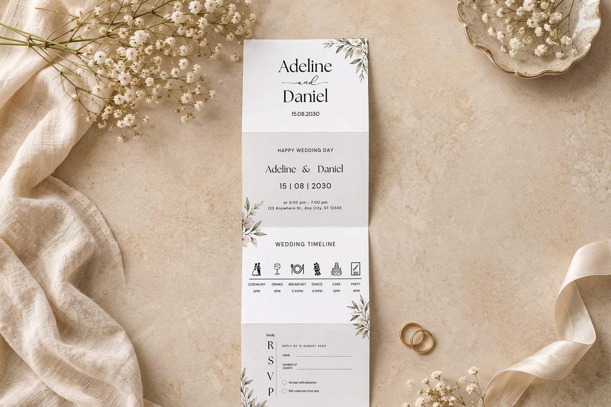 Botanical Wedding Invitation, an Invitation Template by Arslan (Photo 3 of 3)