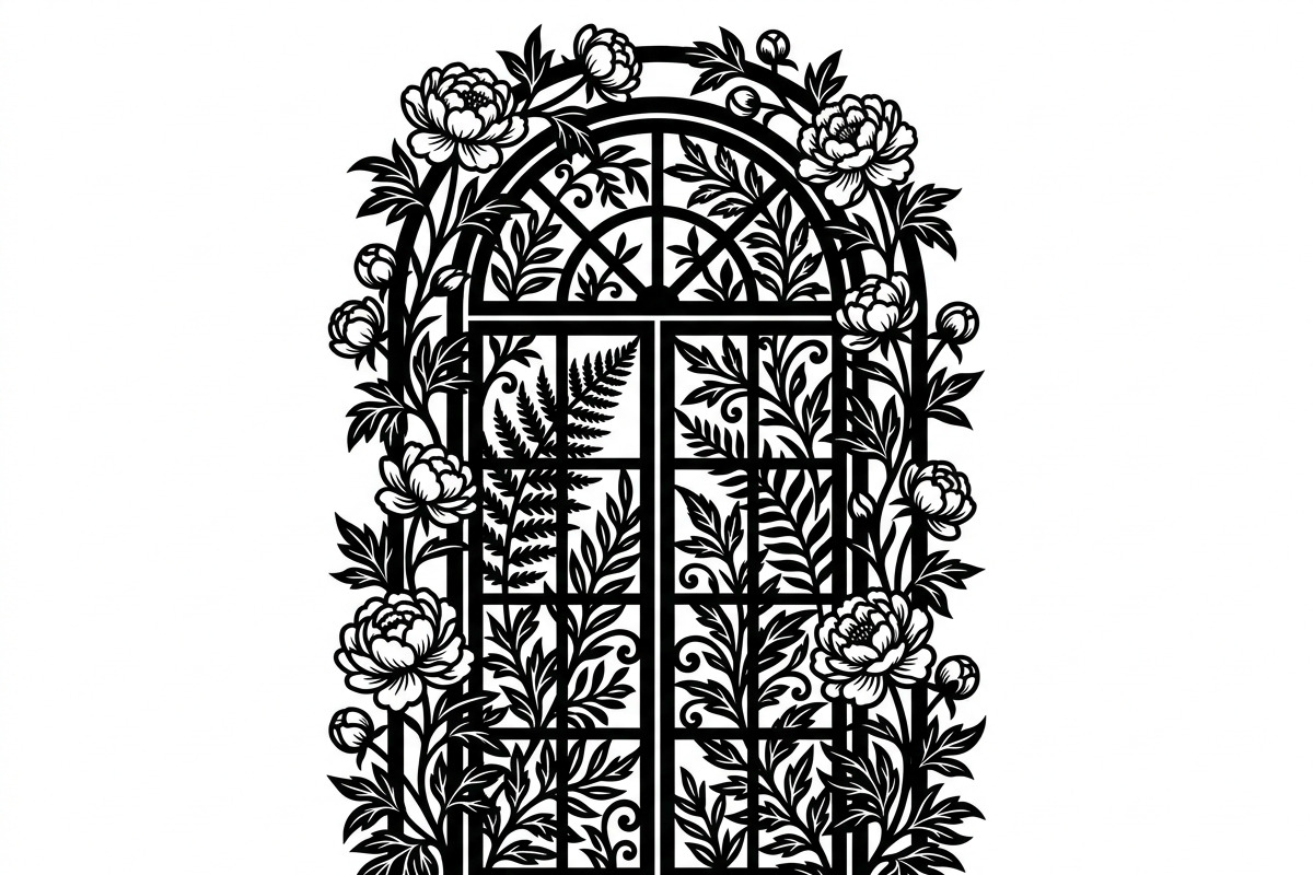 50 Floral French Window Ornament, a Decorative Illustration by Amazin_art (Photo 42 of 44)
