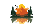 Sunset Forest Camping Badge Set, an Object Graphic by yasushie (Thumbnail 8 of 13)