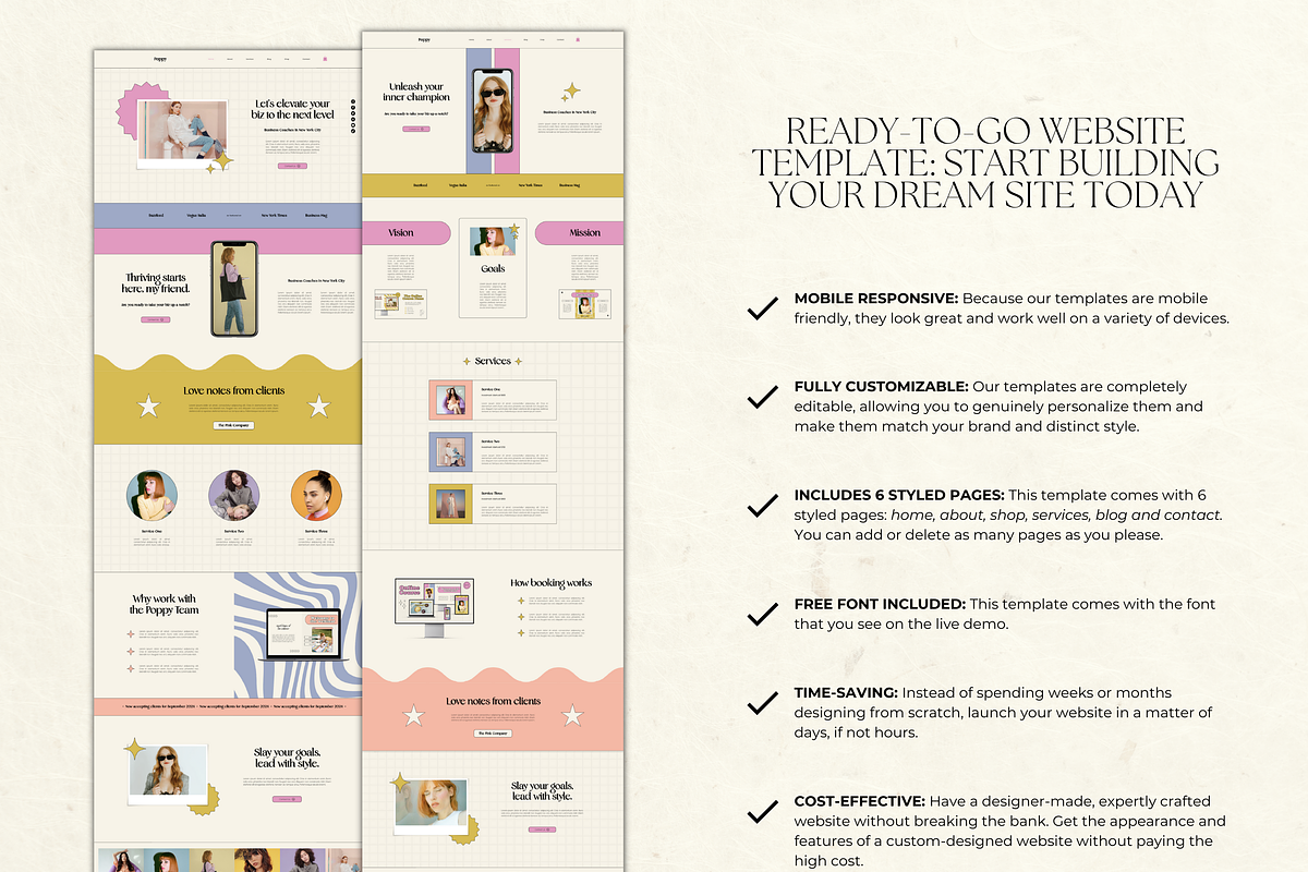 Wix Website Template Small Business, a Wix Template by Branding Babe Co. (Photo 3 of 10)