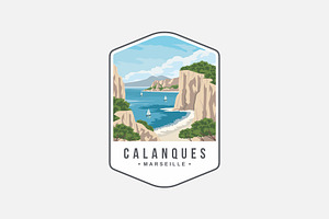 Calanques national park emblem logo, a Branding & Logo Template by swarnstudio