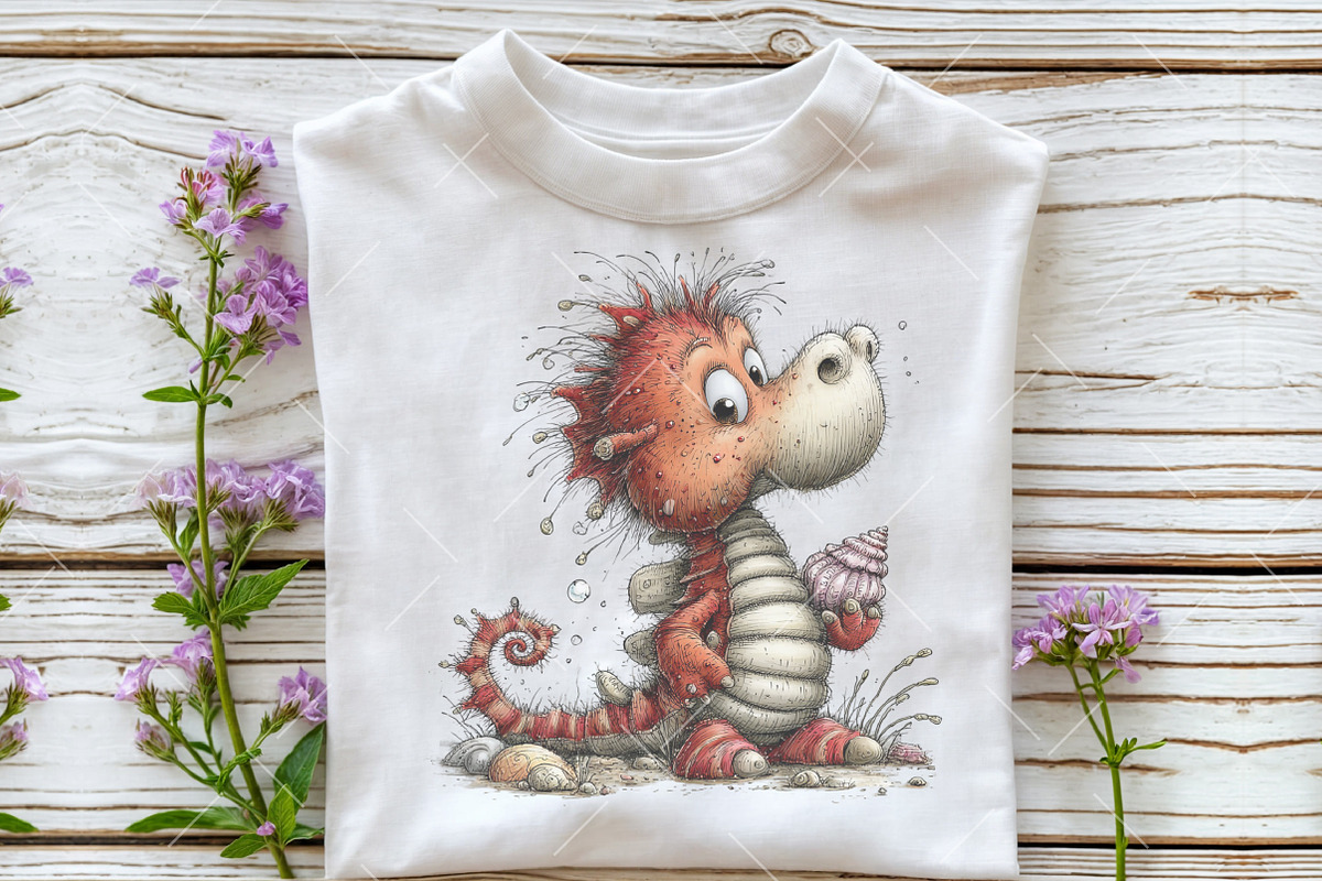 Whimsical Summer Seahorse Clipart, an Illustration by OK Design (Photo 6 of 6)