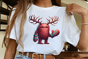 Christmas Funny Monster Clipart, an Illustration by CrexoraLab (Thumbnail 4 of 5)