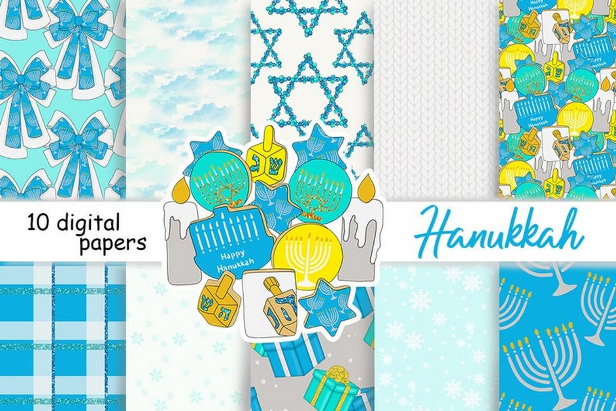 Hanukkah Pattern, a Pattern Graphic by GlamArtZhanna (Photo 1 of 3)