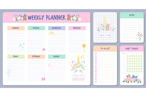 Weekly Planner. Calendar Days