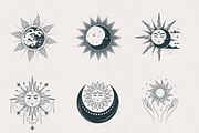 Hand drawn Mystical Sun & Moon Set, an Illustration by KirillsWorkshop (Thumbnail 6 of 11)