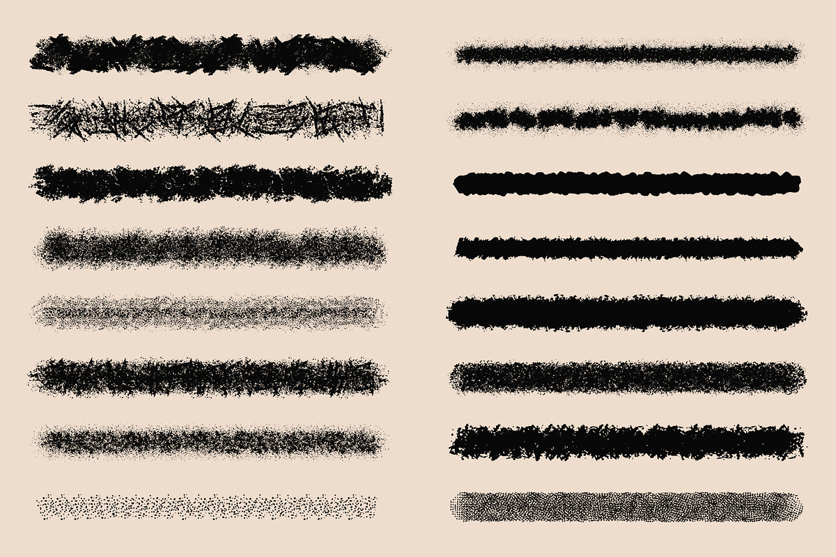 40 Retro Spray Illustrator Brushes, a Brush Add-On by Brigantine Designs (Photo 4 of 5)