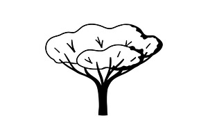 Stylized tree with leaves., a Seasonal Illustration by incomible
