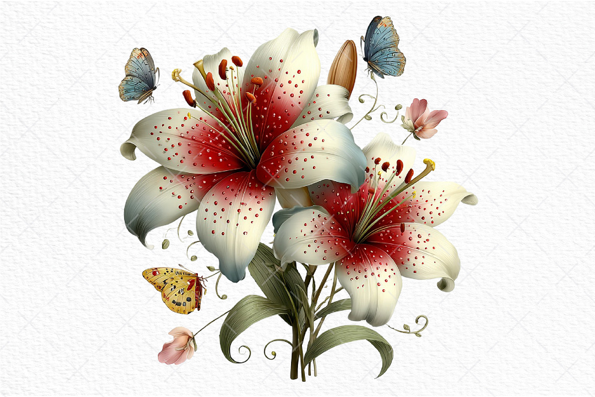 Whimsical Spring Lily Flowers PNG, an Illustration by Craft Nest (Photo 11 of 11)