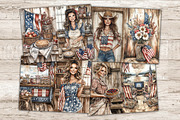 4th of July Junk Journal Pages, a Person Illustration by GlamArtZhanna (Thumbnail 4 of 10)