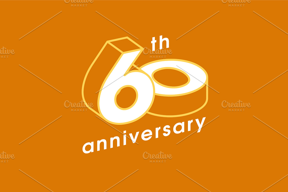 60 years anniversary vector icon, a Decorative Illustration by Darth Vector
