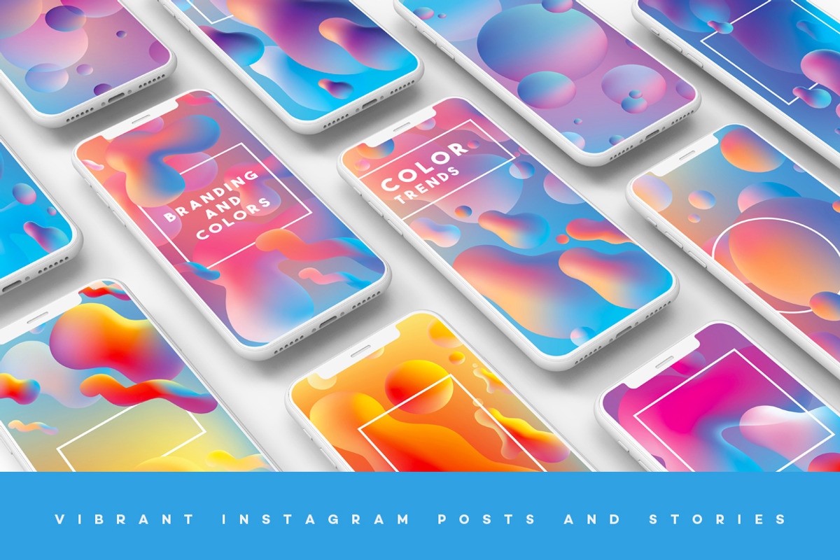 Vibrant Instagram Posts and Stories, a Texture Graphic by Polar Vectors (Photo 12 of 14)