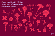 Carnation Flowers Vector Set, a Decorative Illustration by My.Ordinarty (Thumbnail 4 of 10)