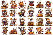 Whimsical Autumn Animals Clipart, a Seasonal Illustration by designcity5 (Thumbnail 2 of 5)