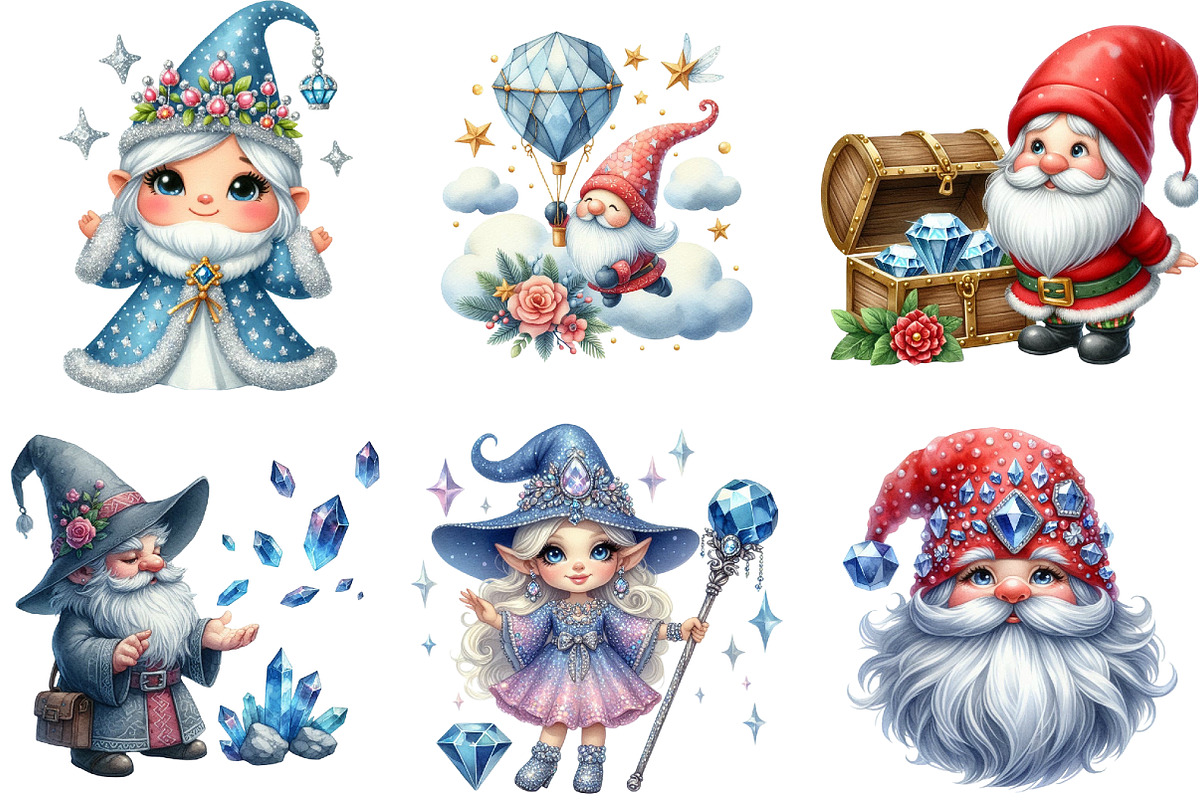 Diamond Gnome Sublimation Clipart, an Illustration by DreamArtGraphic (Photo 7 of 7)