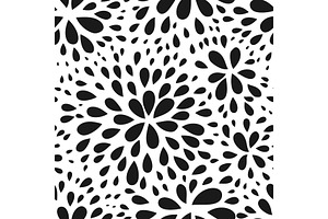 Abstract Seamless Drop Pattern. Monochrome Black And White Texture. Repeating Geometric Simple Graphic Background