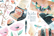 Watercolor Writer Set, an Illustration by DigitalArtsi (Thumbnail 1 of 2)
