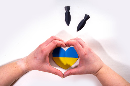 Stop war in Ukraine concept, a Photo by Rimma