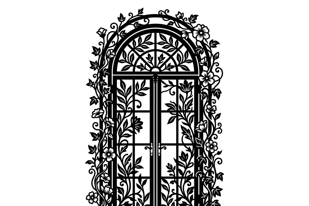 50 Floral French Window Ornament, a Decorative Illustration by Amazin_art (Photo 24 of 44)