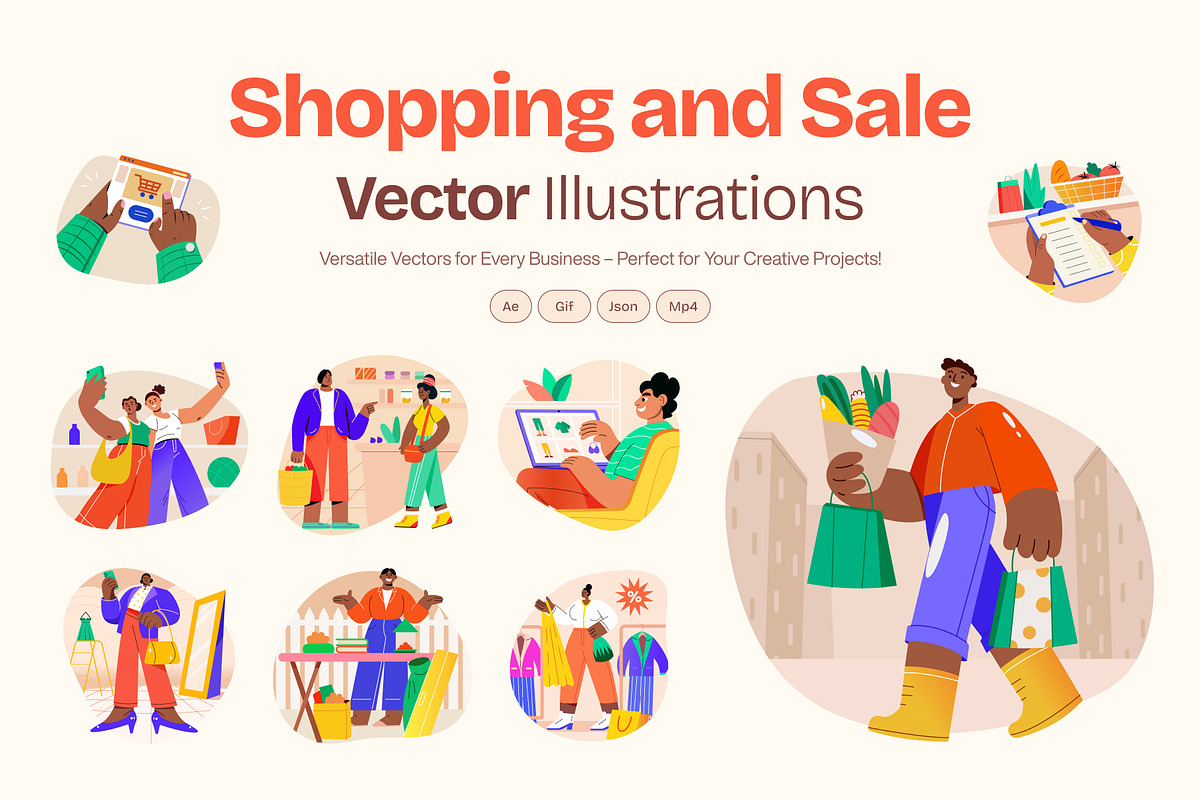 Animated Shopping and Sale Set, a Person Illustration by Prosymbols (Photo 1 of 5)
