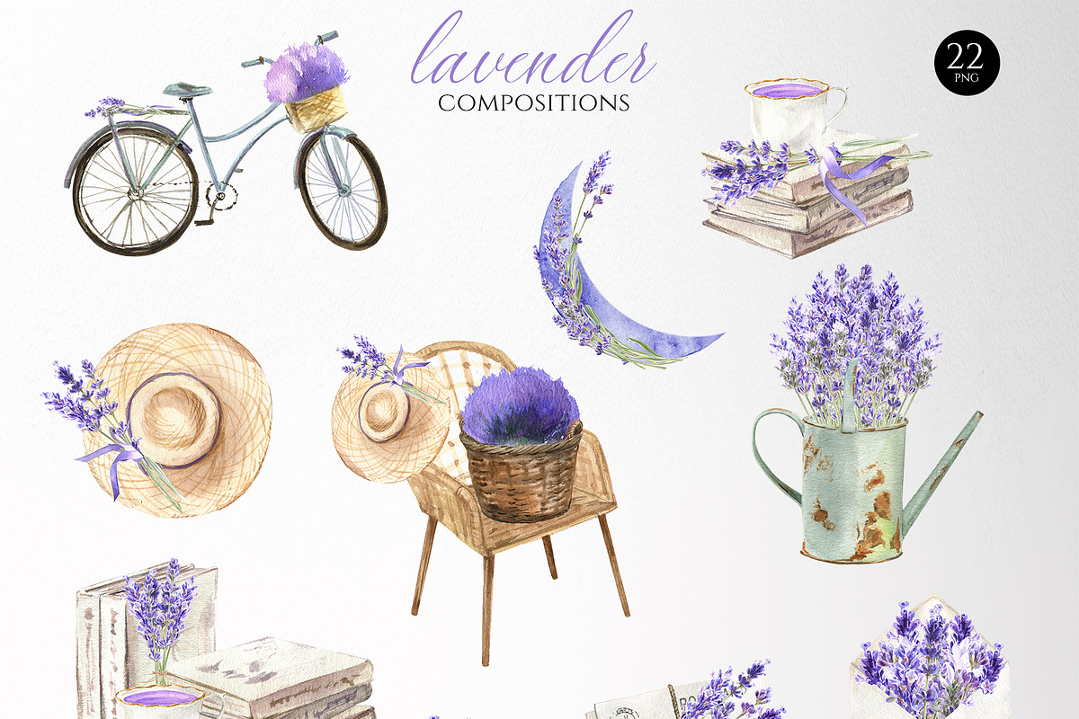Lavender story | Watercolor set, a Texture Illustration by Elena Dorosh (Photo 9 of 12)