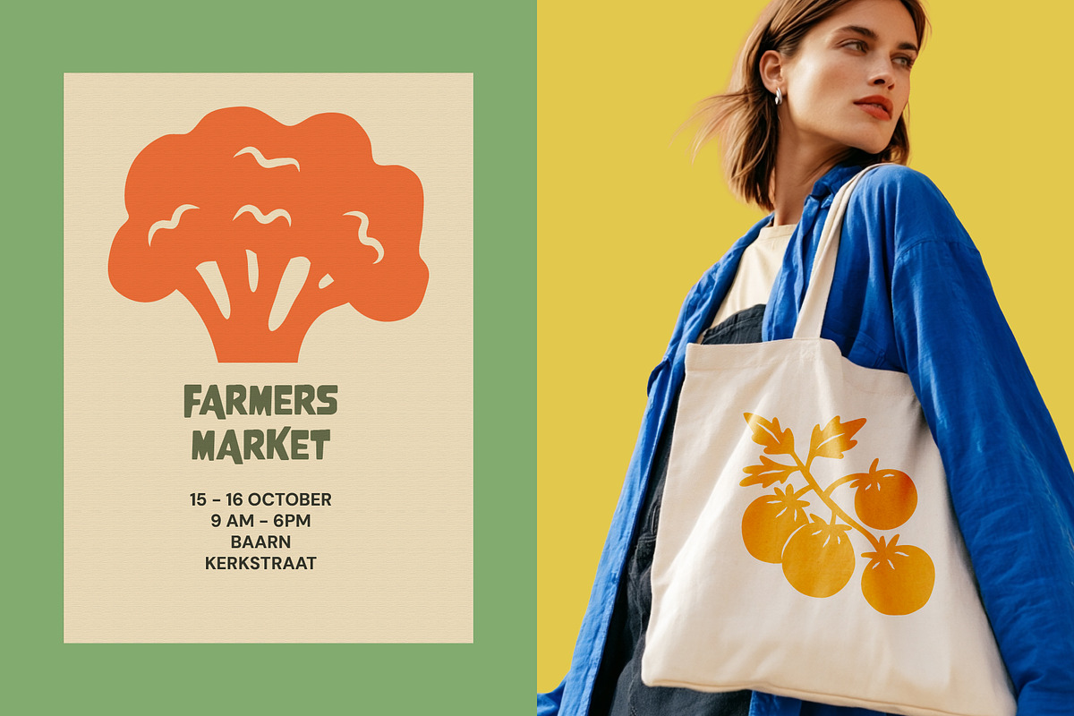 FARMERS MARKET, HAND DRAWN SET, a Food Illustration by NatalieArtShop (Photo 8 of 14)