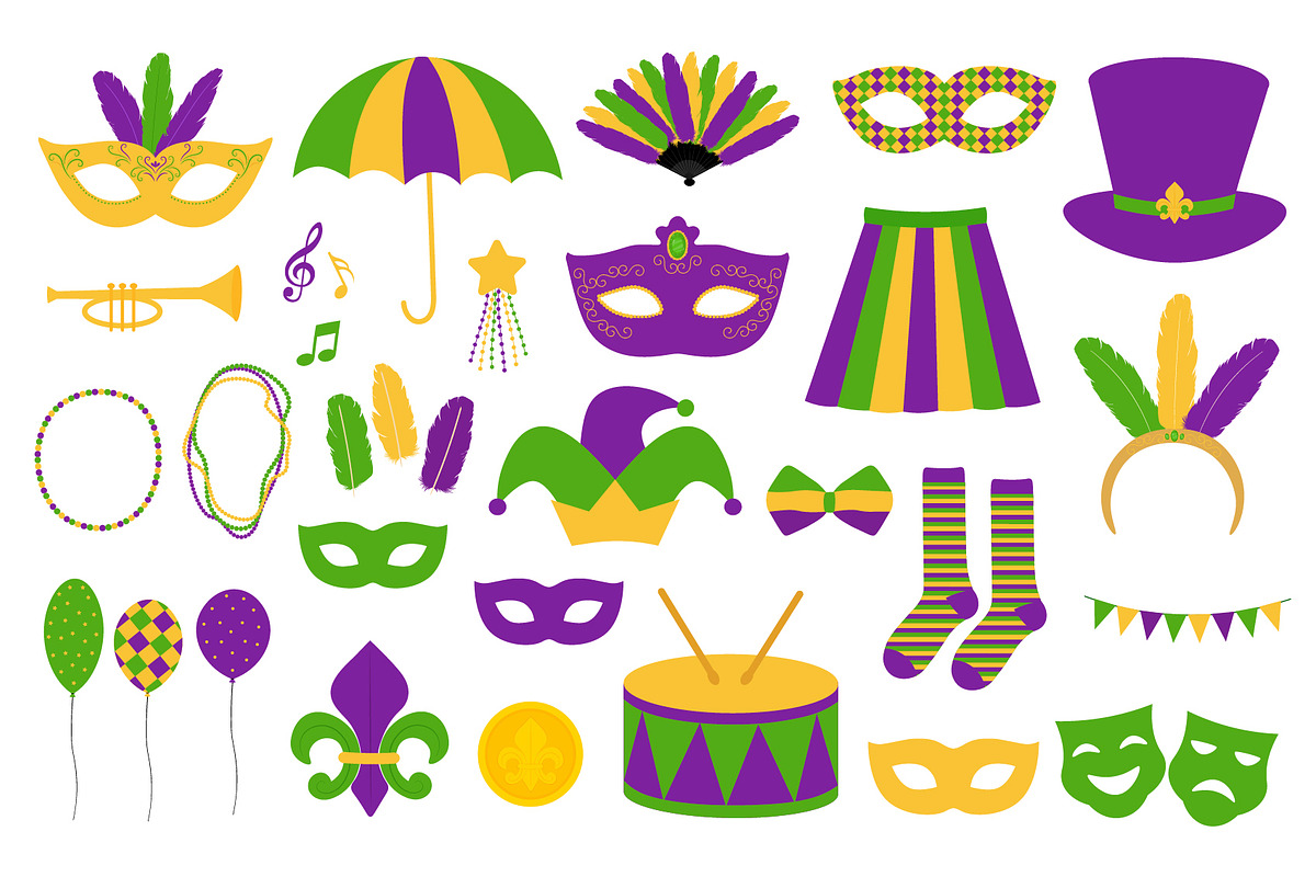 Mardi Gras clipart. Mardi Gras SVG, a Seasonal Illustration by IrinaShishkova (Photo 2 of 6)