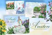 Watercolor Austen Clipart Set, a Person Illustration by ArtCreationsDesign (Thumbnail 17 of 22)