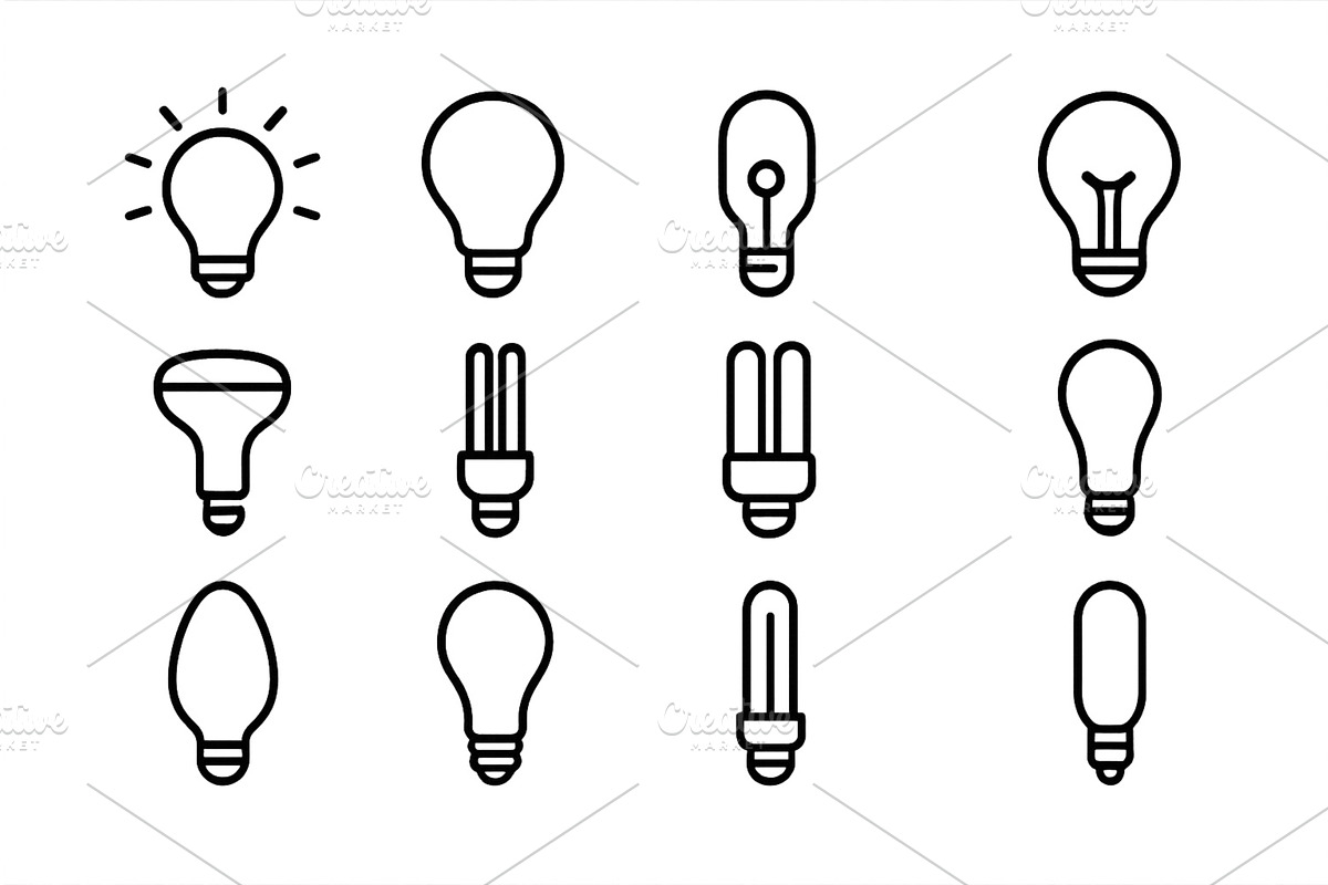 Various types of light bulbs, an Illustration by ZinetroN