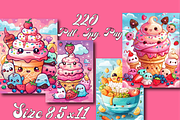 Cute Kawaii Food Coloring Book, an Animal Illustration by Design Zone (Thumbnail 2 of 7)