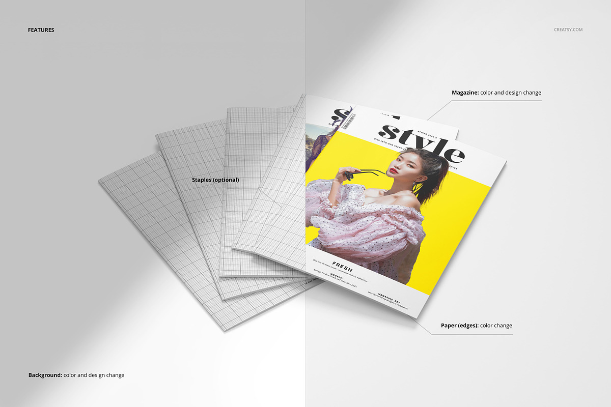 A4 Magazine Mockup Set, a Books & Magazine Mockup by creatsy5 (Photo 3 of 13)