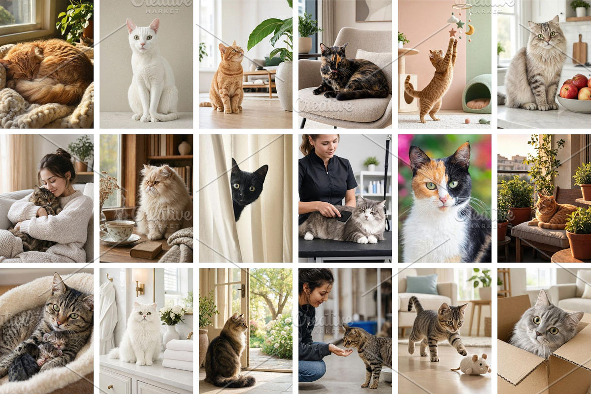 Cat Stock Photos Bundle, an Animal Photo by Selenique Studio (Photo 10 of 12)