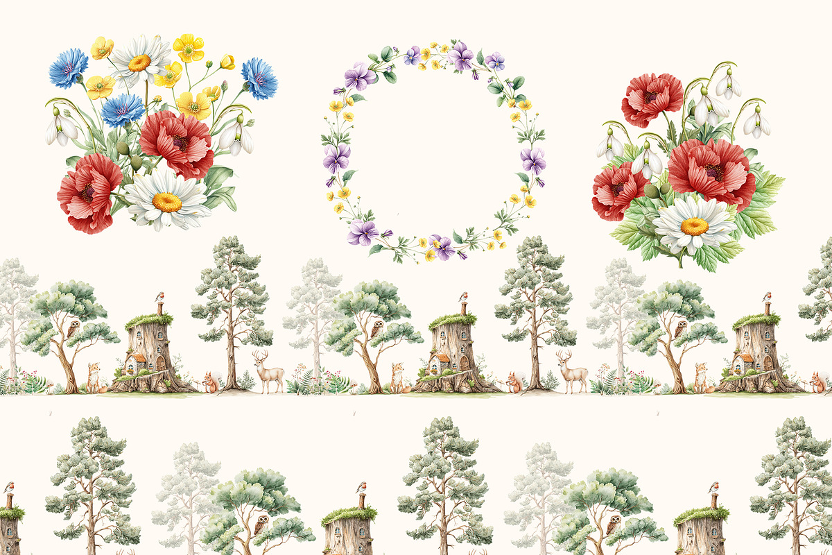Woodland Forest fall animals clipart, an Animal Illustration by Pattern + watercolor (Photo 6 of 13)