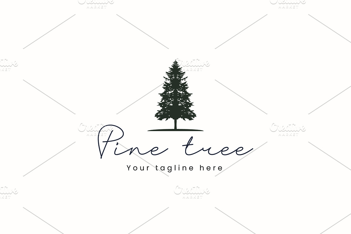 Pine tree logo illustration, a Branding & Logo Template by Dyn Studio