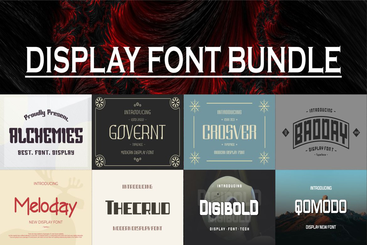 DISPLAY FONT BUNDLE, a Sans Serif Font by MaikoHatta