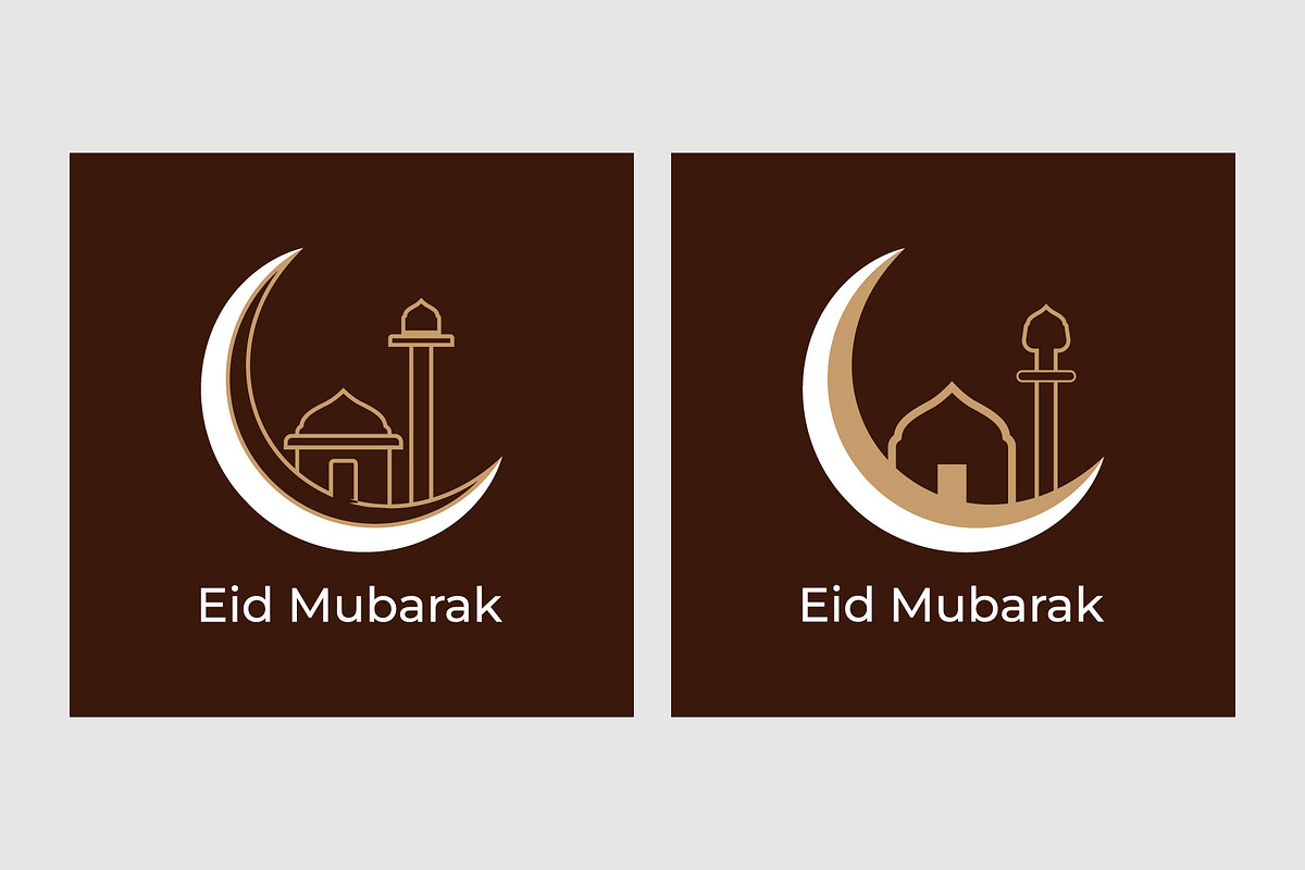 Eid Mubarak greeting card design, a Decorative Illustration by Lakhan1998 (Photo 5 of 6)