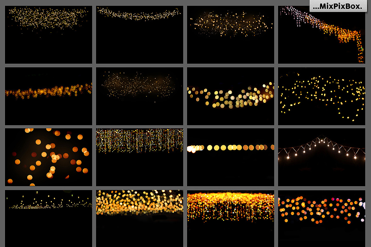 100 Golden Lights Photo Overlays, a Texture Graphic by MixPixBox (Photo 7 of 9)