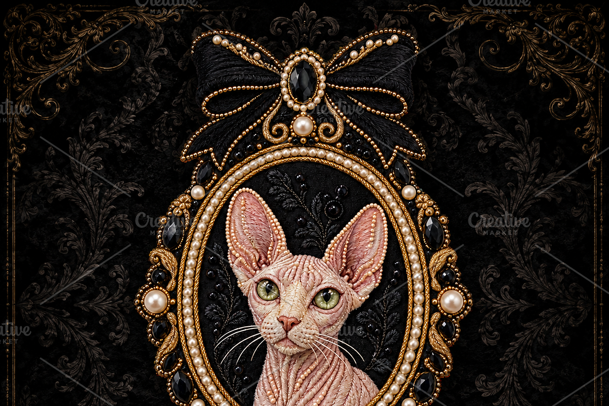 Sphynx Cat Locket Png, an Object Graphic by The Edit (Photo 2 of 3)