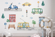 Urban transport watercolor, a Decorative Illustration by Marina Ermakova (Thumbnail 6 of 10)