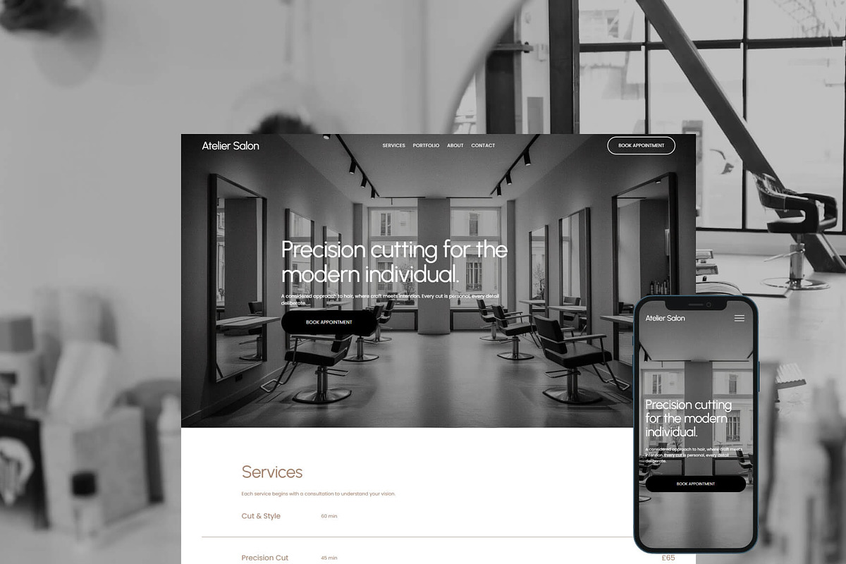 Atelier Salon - Website Template, a Squarespace Template by Gem Media (Photo 1 of 5)