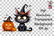 Halloween Cat with Witch Hat PNG, a Graphic by Clipart Bloom (Thumbnail 10 of 11)