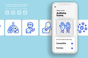 Asthma | 16 Thin Line Icons Set, an Outline Icon by Alex Blogoodf (Thumbnail 10 of 12)