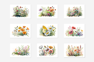 Summer Floral Watercolor Collection