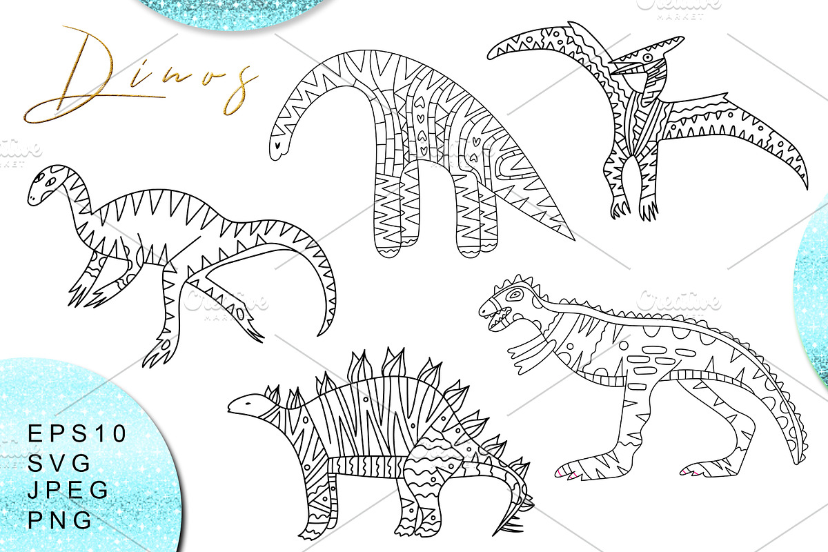 Dinosaurs Illustrations And Patterns, a Graphic by kh_cat (Photo 1 of 14)