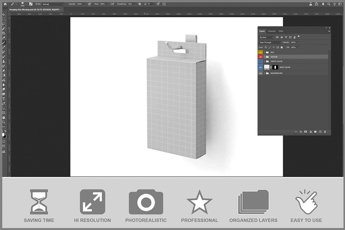 Hanging Box Packaging Mockup PSD, a Packaging Mockup by Bruno's Shop (Photo 2 of 3)