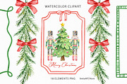 Watercolor Christmas Frames Clipart, a Seasonal Illustration by SvetaArtStore (Thumbnail 1 of 8)