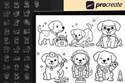 140 Procreate Dog Doodle Stamps, a Brush Add-On by DrawingStoryShop (Thumbnail 5 of 6)