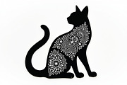 Ornate Cat Mandala Silhouette Design, an Illustration by Creativeshirt (Thumbnail 10 of 13)