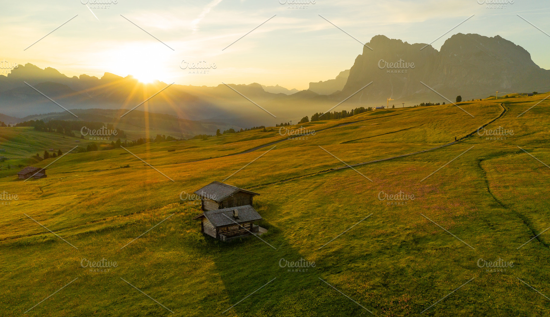 Aerial view of the grand landscape of the Dolomites, a Nature Photo by Dreamy Pixel